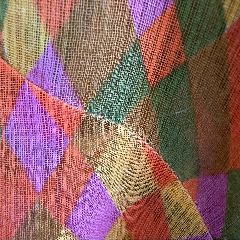 Vintage Diamond Pattern Sheer Button Up - Picture 15 of 16